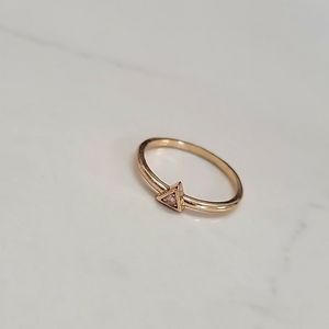 Delicate gold triangle costume ring with rhinestone
